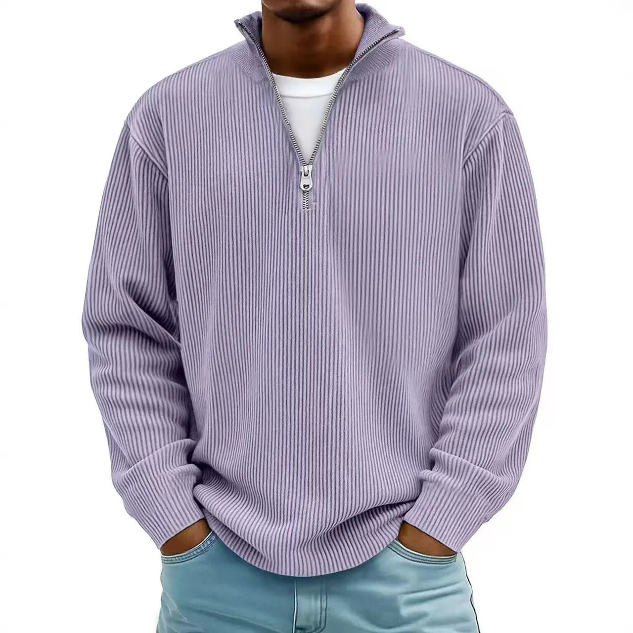 Polo Uomo con Zip a Coste
