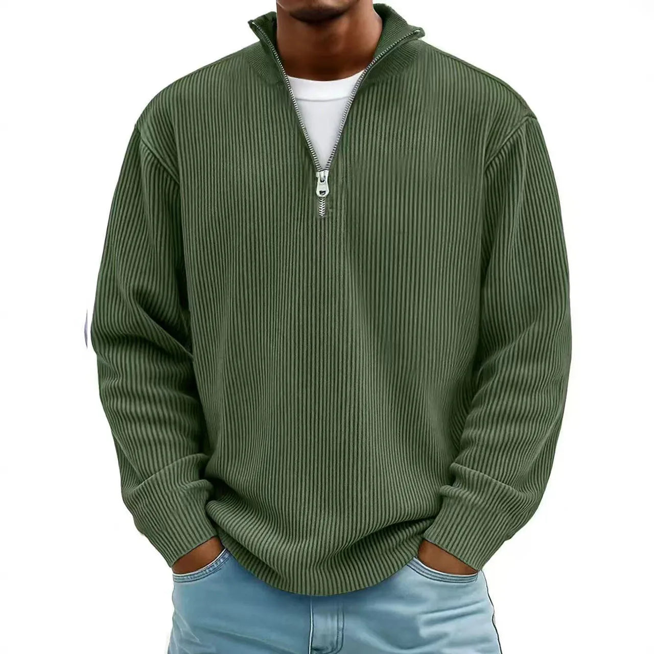 Polo Uomo con Zip a Coste