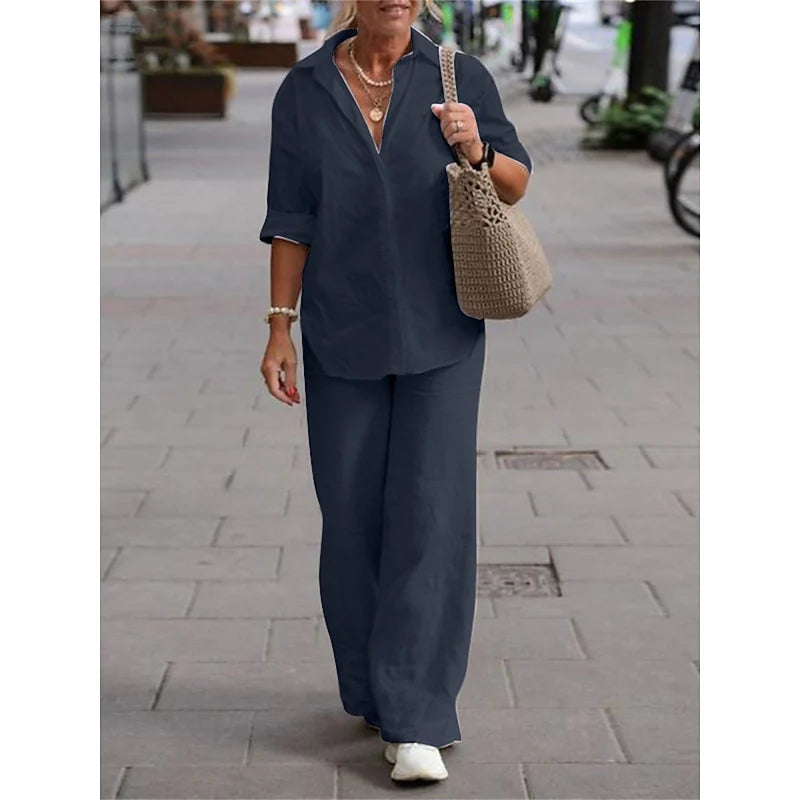 Completo Camicia e Pantalone in Cotone Naturale