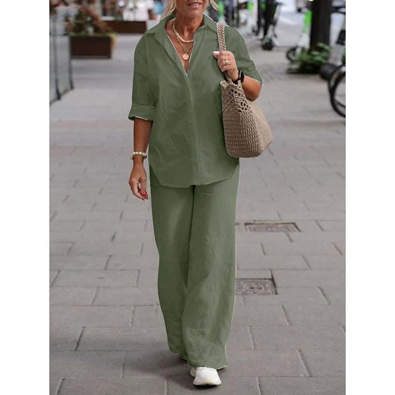 Completo Camicia e Pantalone in Cotone Naturale