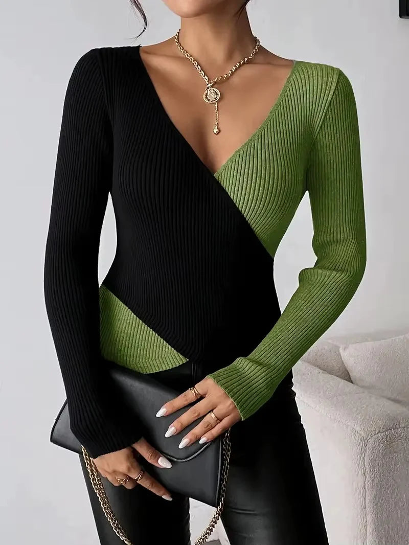 TOP – Effetto Snellente & Eleganza Bicolore